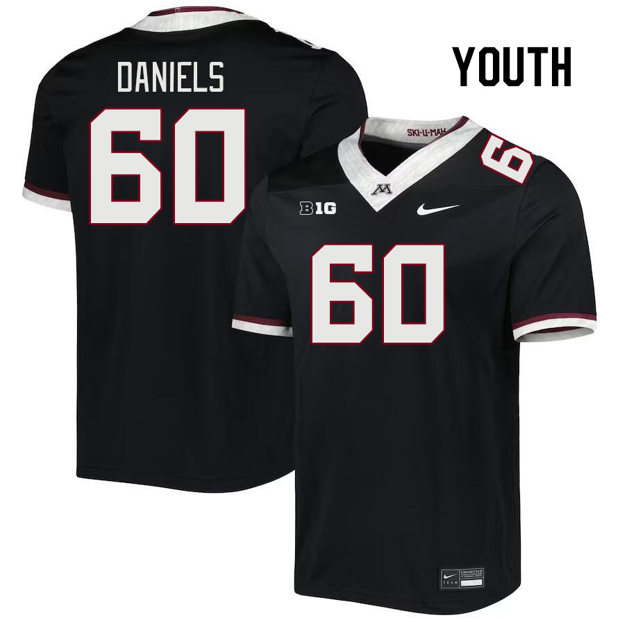 Youth #60 Phillip Daniels Minnesota Golden Gophers College Football Jerseys Stitched Sale-Black - Click Image to Close